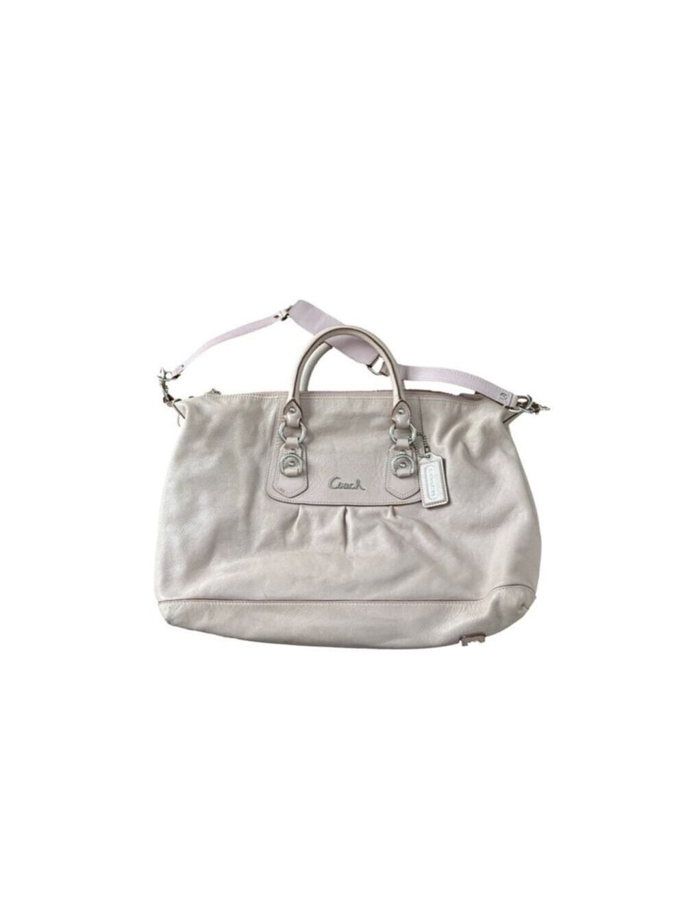 Women's Coach Beige Leather Satchel One Size - Picture 1 of 10